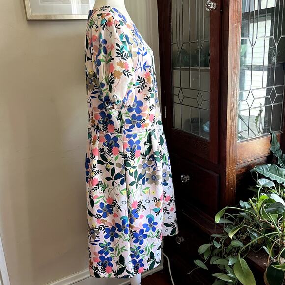 Eloquii Floral Scuba Shift Dress 16 Romantic Summer Wedding Guest Brunch Tea - Picture 2 of 16